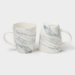 Кружки Magistro Real Marble, 400 мл, набор 2 шт., фарфор, белые  фото 3