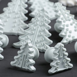 Набор печатей для теста и марципана Доляна Ёлочка, 8 шт., d=4/6/8,5/10 см, h=3.5 см