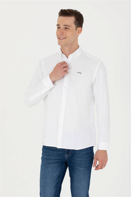 U. S. Polo Assn Мужская белая базовая рубашка с длинным рукавом - U.s. polo assn фото 3