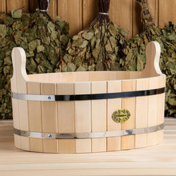 Шайка - таз для бани и сауны, 15 л, 47×34×28 см, нержавеющий обруч, «Добропаровъ»