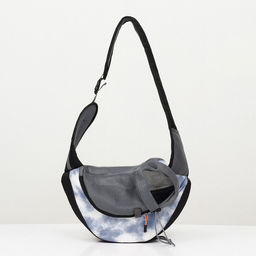 Сумка-переноска Слинг с креплением для ошейника, 45 х 11 х 24 см, бело-серая - Пижон фото 3