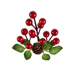 Blumentag VDF-136 Веточка с шишкой и ягодами 3 х 1 шт. 20 см 01  фото 4