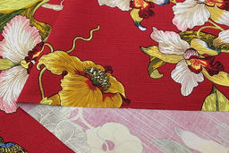 Интерьерный хлопок "Дикая орхидея" цв.рубиново-красный, ш.1.5м, хлопок-100%, 240гр/м.кв