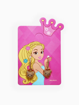 Серьги детские «Выбражулька. Мишка в стразах», 0.5×2.2 см, белые в золоте