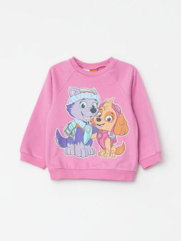 Bisiklet Yaka Uzun Kollu Paw Patrol Bask?l? K?z Bebek Sweatshirt