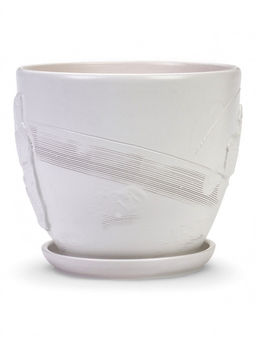 Горшок цветочный с поддоном 5 л, d122/h19,5 см белый керамика, "Голландия" (М)