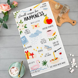 Цена за 2 шт. Полотенце кухонное Доляна Happiness, 35х60 см, 100% хлопок, 160г/м2
