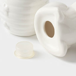 Набор для специй BellaTenero Мишка с ульем, солонка 40 мл, перечница, 40 мл, на бамбуковой подставке, фарфор, белый  фото 4