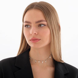 Чокер Металлика крестики, цвет серебро, L=30 - Queen fair фото 3