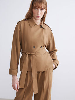 G?mlek Yaka Oversize Kad?n Ceket