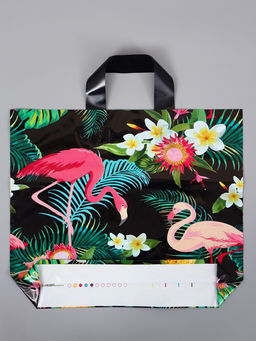 Цена за 50 шт. Пакет с петлевой ручкой "Фламинго" 35 х 30 х 8, см, 60 мкм