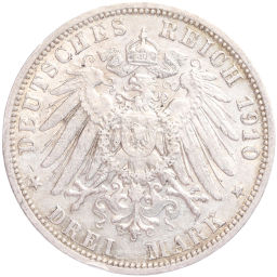Монета 3 марки 1910 года А Германия (Пруссия)