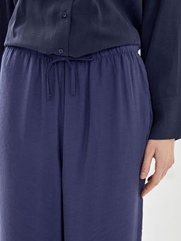 Kad?n Beli Lastikli D?z Pantolon