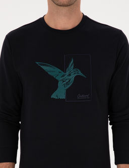 Lacivert Regular Fit Bisiklet Yaka Sweatshirt