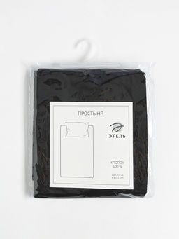Простыня Этель 200*215, цв.черный, 100% хлопок, поплин 125г/м2  фото 10
