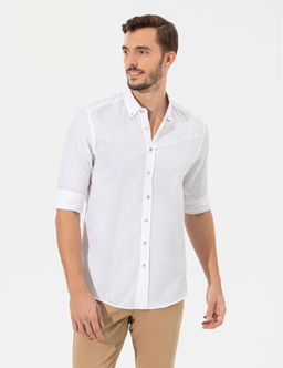 Beyaz Slim Fit Uzun Kollu G_mlek