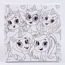 Картина по номерам для детей Единорожки-друзья, 15?15 см