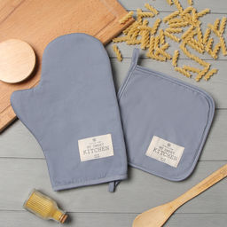 Набор кух. Этель Kitchen цв.серый, варежка-прихватка 20х28см, прихватка 19х19см,100% хл