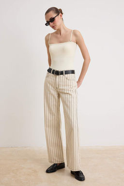 Cok Renkli Yuksek Bel Wide Leg %100 Pamuk Jeans TWOSS26JE00291