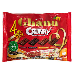 Шоколадное ассорти (4 вида) Ghana Crunky Lotte, Япония, 129 гРаспродажа