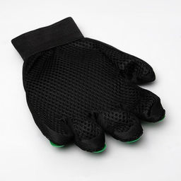 Перчатка - щетка для шерсти на правую руку с удлиненными зубчиками, зелёная - Пижон фото 3