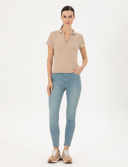 Bej Slim Fit Ti__rt