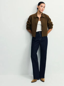 Джинсы straight с высокой посадкой с поясом / Zarina  фото 2