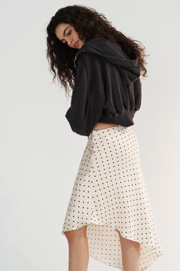 ASYMMETRIC POLKA DOT SATIN SKIRT - Zara фото 5