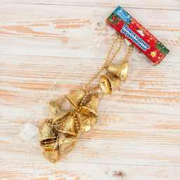 Цена за 2 шт. Бусы на ёлку Колокольчики, длина 1.5 м, d=3.5 см, золотистые - Зимнее волшебство фото 2