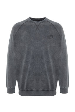 TRENDYOL MAN Antrasit %100 Pamuk Oversize/Genis Kesim Eskitme/Soluk Efektli Sweatshirt TMNAW24SW00060 - Trendyolmilla фото 7