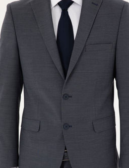 Koyu Mavi Slim Fit Y_nl_ Tak_m Elbise