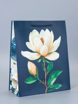 Цена за 2 шт. Пакет подарочный ламинированный Белая магнолия 26?12?32 см