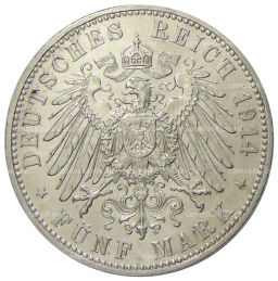 5 марок 1914 года D Германия (Бавария)