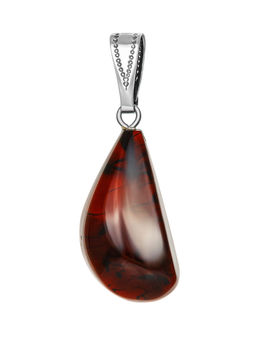 Подвеска-капля из натурального балтийского янтаря вишнёвого цвета