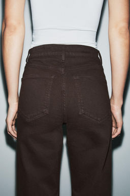 JEANS ZW COLLECTION WIDE LEG TIRO ALTO / Marr?n - Zara фото 4