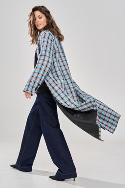 Пальто 1164 клетка мультиколор - Rinka фото 4