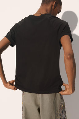 CAMISETA RELAXED FIT BORDADO CORAL / Negro - Zara фото 3