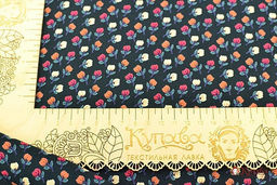 Штапель Премиум Цветные тюльпанчики на темно-зеленом, ш.1.43м, вискоза-100%, 120гр/м.кв - Купава фото 5