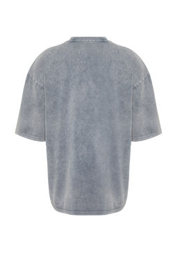 TRENDYOL MAN Gri Oversize/Genis Kesim Eskitme/Soluk Efektli %100 Pamuklu T-shirt TMNSS24TS00146 - Trendyolmilla фото 9