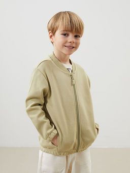 Basic Erkek ?ocuk Fermuarl? Sweatshirt