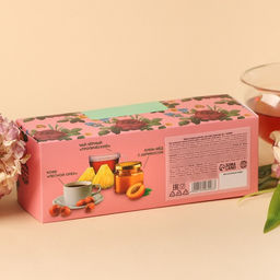 Набор Следуй за мечтой: чай чёрный вкус: тропический 50 г., кофе молотый вкус: лесной орех 50 г., крем-мёд с абрикосом 120 г. - Фабрика счастья фото 4