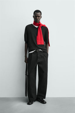 WIDE-LEG PLEATED TROUSERS - Zara фото 11
