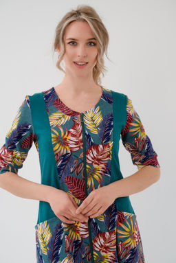 Халат женский из кулирки Любовь осенние листья