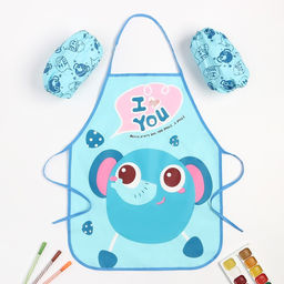 Набор детский для творчества Экономь и Я Слоник фартук 50 х 39 см и нарукавники