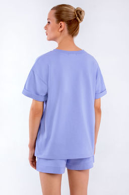 Арт. 2371 Костюм женский с шортами 42-48 (4 шт) Цвет:сиреневый - Калинка фото 3