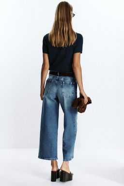Z.10 HIGH-WAIST BELTED CULOTTES JEANS - Zara фото 6