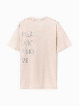 Футболка женская из вареного хлопка Mist Don't touch me, размер 44 (M), цвет молочный