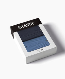 ATLANTIC 2MBX-073 Трусы боксеры Small Check - набор 2 шт. темно-синий + голубой  фото 6