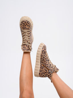 Ботинки 217.91505be.Коричневый леопард/мех