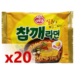 1 кор. Лапша б/п со вкусом жареного кунжута Чамке Рамен Sesame Ramen Оттоги/Ottogi, Корея, 115 г*20 шт (коробка) Акция